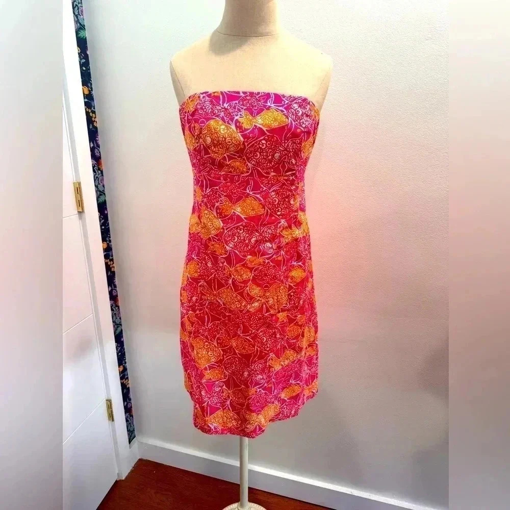 Lilly PULITZER Originals Beverly Hills Bubbly Strapless Dress Size 6.
